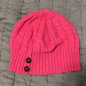 JCrew Pink Cable Knit Beanie